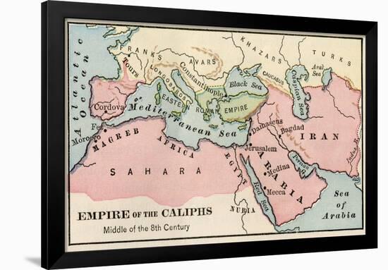 Empire of the Arab Caliphs, Middle of the 8th Century-null-Framed Giclee Print