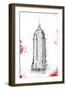 Empire Red Pop Sketch-OnRei-Framed Art Print