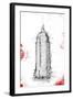 Empire Red Pop Sketch-OnRei-Framed Art Print