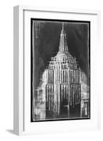 Empire State Blueprint-Ethan Harper-Framed Art Print