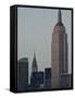 Empire State Building and Chrysler Building, New York City, USA-Alan Copson-Framed Stretched Canvas