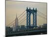 Empire State Building and Manhattan Bridge, Manhattan, New York City, USA-Jon Arnold-Mounted Photographic Print