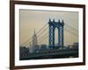 Empire State Building and Manhattan Bridge, Manhattan, New York City, USA-Jon Arnold-Framed Photographic Print