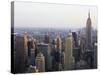 Empire State Building and Manhattan Cityscape in Late Afternoon Light-Amanda Hall-Stretched Canvas