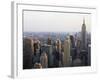 Empire State Building and Manhattan Cityscape in Late Afternoon Light-Amanda Hall-Framed Photographic Print