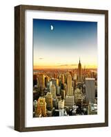 Empire State Building and One World Trade Center at Sunset, Manhattan, New York-Philippe Hugonnard-Framed Photographic Print