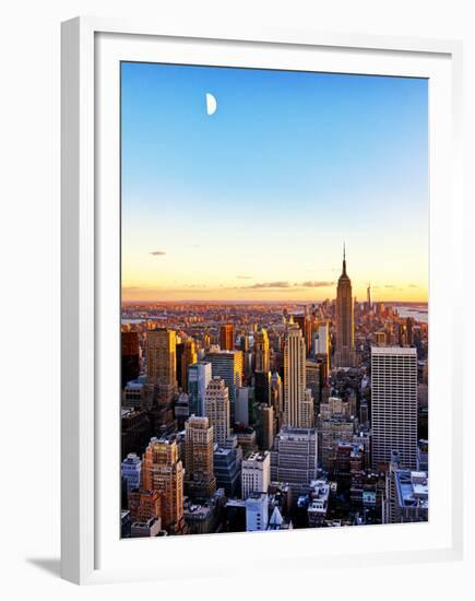 Empire State Building and One World Trade Center at Sunset, Manhattan, New York-Philippe Hugonnard-Framed Premium Photographic Print