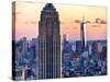 Empire State Building and One World Trade Center at Sunset, Midtown Manhattan, New York City, US-Philippe Hugonnard-Stretched Canvas