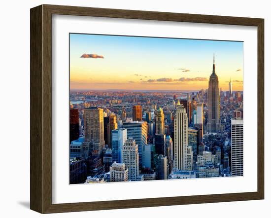 Empire State Building and One World Trade Center at Sunset, Midtown Manhattan, New York City-Philippe Hugonnard-Framed Premium Photographic Print