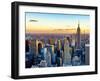 Empire State Building and One World Trade Center at Sunset, Midtown Manhattan, New York City-Philippe Hugonnard-Framed Premium Photographic Print