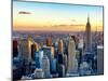 Empire State Building and One World Trade Center at Sunset, Midtown Manhattan, New York City-Philippe Hugonnard-Mounted Premium Photographic Print