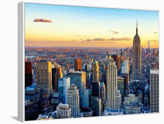 Empire State Building and One World Trade Center at Sunset, Midtown Manhattan, New York City-Philippe Hugonnard-Framed Stretched Canvas