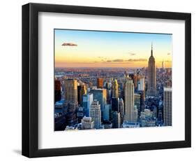 Empire State Building and One World Trade Center at Sunset, Midtown Manhattan, New York City-Philippe Hugonnard-Framed Premium Photographic Print