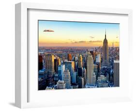 Empire State Building and One World Trade Center at Sunset, Midtown Manhattan, New York City-Philippe Hugonnard-Framed Premium Photographic Print