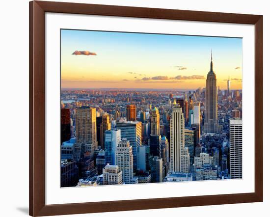 Empire State Building and One World Trade Center at Sunset, Midtown Manhattan, New York City-Philippe Hugonnard-Framed Photographic Print