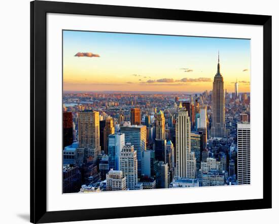 Empire State Building and One World Trade Center at Sunset, Midtown Manhattan, New York City-Philippe Hugonnard-Framed Photographic Print