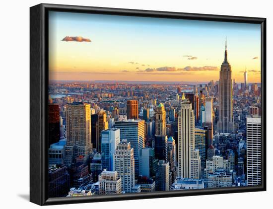 Empire State Building and One World Trade Center at Sunset, Midtown Manhattan, New York City-Philippe Hugonnard-Framed Photographic Print