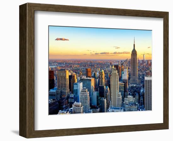 Empire State Building and One World Trade Center at Sunset, Midtown Manhattan, New York City-Philippe Hugonnard-Framed Photographic Print