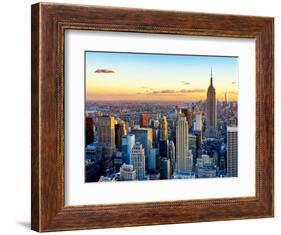 Empire State Building and One World Trade Center at Sunset, Midtown Manhattan, New York City-Philippe Hugonnard-Framed Photographic Print