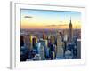 Empire State Building and One World Trade Center at Sunset, Midtown Manhattan, New York City-Philippe Hugonnard-Framed Premium Photographic Print