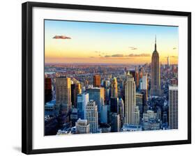 Empire State Building and One World Trade Center at Sunset, Midtown Manhattan, New York City-Philippe Hugonnard-Framed Premium Photographic Print