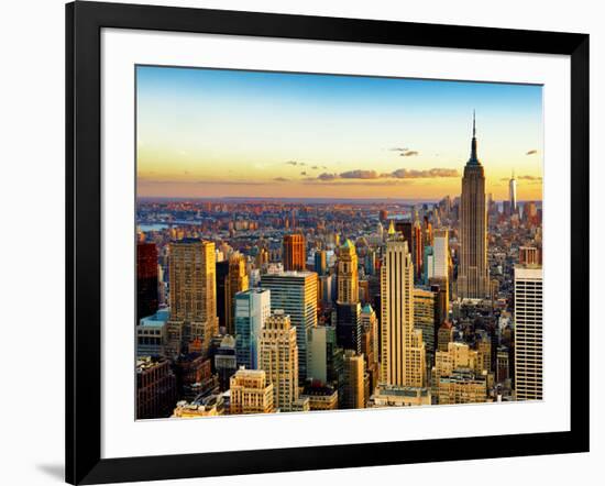 Empire State Building and One World Trade Center at Sunset, Midtown Manhattan, New York City-Philippe Hugonnard-Framed Photographic Print