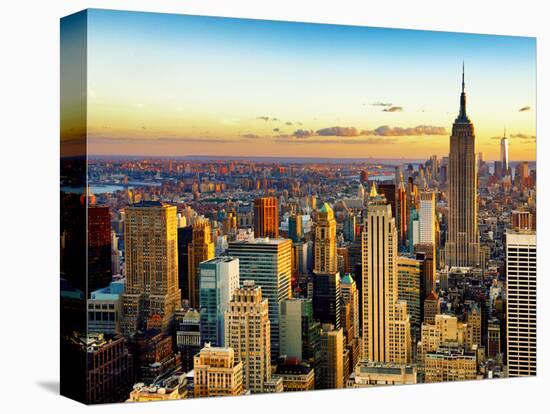 Empire State Building and One World Trade Center at Sunset, Midtown Manhattan, New York City-Philippe Hugonnard-Stretched Canvas