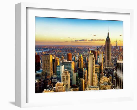 Empire State Building and One World Trade Center at Sunset, Midtown Manhattan, New York City-Philippe Hugonnard-Framed Photographic Print