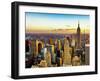 Empire State Building and One World Trade Center at Sunset, Midtown Manhattan, New York City-Philippe Hugonnard-Framed Premium Photographic Print