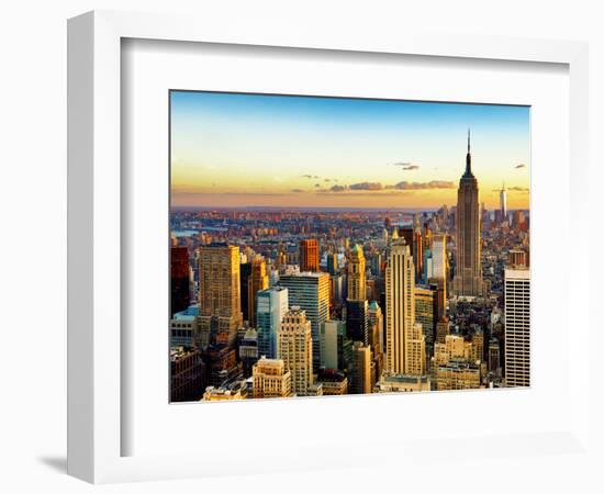 Empire State Building and One World Trade Center at Sunset, Midtown Manhattan, New York City-Philippe Hugonnard-Framed Photographic Print