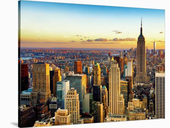 Empire State Building and One World Trade Center at Sunset, Midtown Manhattan, New York City-Philippe Hugonnard-Stretched Canvas