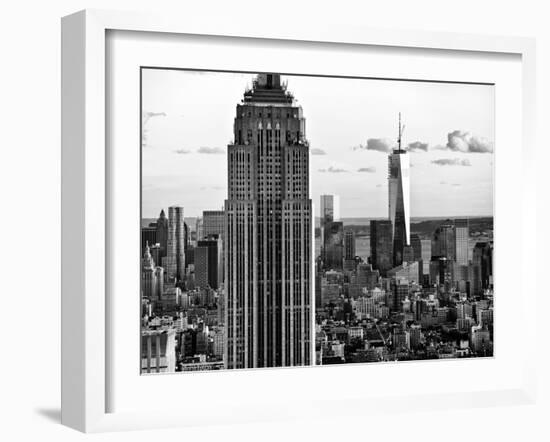 Empire State Building and One World Trade Center at Sunset, Midtown Manhattan, NYC-Philippe Hugonnard-Framed Photographic Print