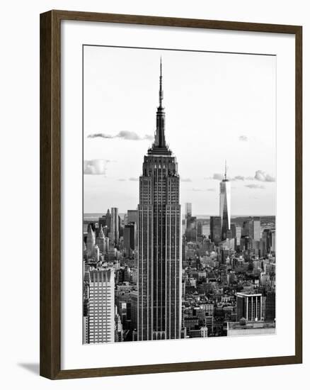 Empire State Building and One World Trade Center at Sunset, Midtown Manhattan, NYC-Philippe Hugonnard-Framed Photographic Print