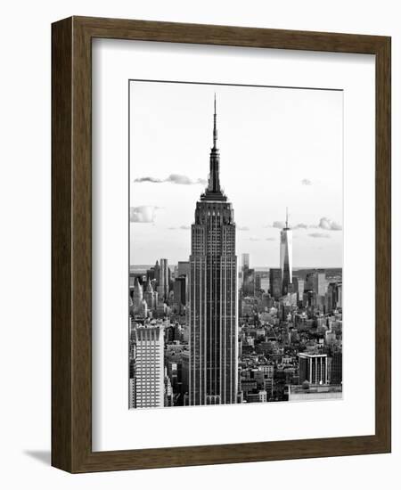 Empire State Building and One World Trade Center at Sunset, Midtown Manhattan, NYC-Philippe Hugonnard-Framed Photographic Print