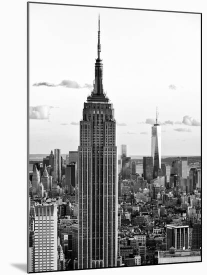 Empire State Building and One World Trade Center at Sunset, Midtown Manhattan, NYC-Philippe Hugonnard-Mounted Premium Photographic Print