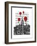 Empire State Building and Red Hot Air Balloons-Fab Funky-Framed Art Print