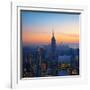Empire State Building at Sunset from Top of the Rock Observatory-Andria Patino-Framed Photographic Print