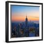 Empire State Building at Sunset from Top of the Rock Observatory-Andria Patino-Framed Photographic Print