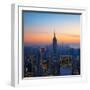 Empire State Building at Sunset from Top of the Rock Observatory-Andria Patino-Framed Photographic Print