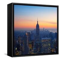 Empire State Building at Sunset from Top of the Rock Observatory-Andria Patino-Framed Stretched Canvas