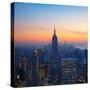 Empire State Building at Sunset from Top of the Rock Observatory-Andria Patino-Stretched Canvas
