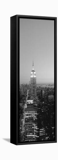 Empire State Building at Sunset, View from 5AV & 42nd Street, New York-null-Framed Stretched Canvas