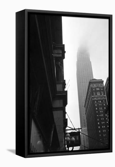 Empire State Building Burning after Plane Crash-null-Framed Stretched Canvas
