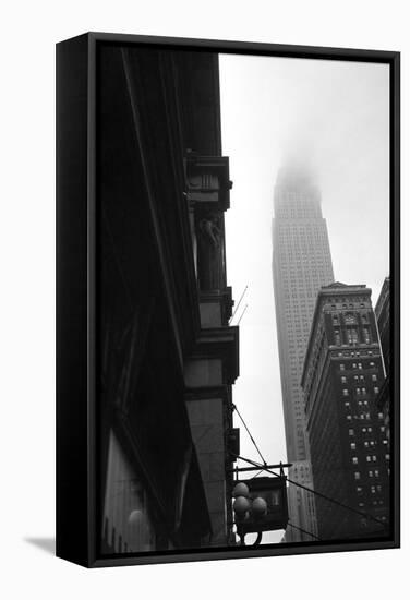 Empire State Building Burning after Plane Crash-null-Framed Stretched Canvas