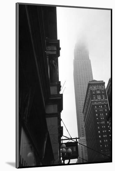 Empire State Building Burning after Plane Crash-null-Mounted Photographic Print