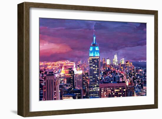 Empire State Building Feeling Like A Blue Giant-Markus Bleichner-Framed Art Print