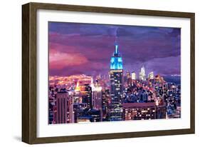 Empire State Building Feeling Like A Blue Giant-Markus Bleichner-Framed Art Print