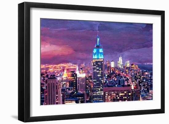 Empire State Building Feeling Like A Blue Giant-Markus Bleichner-Framed Art Print