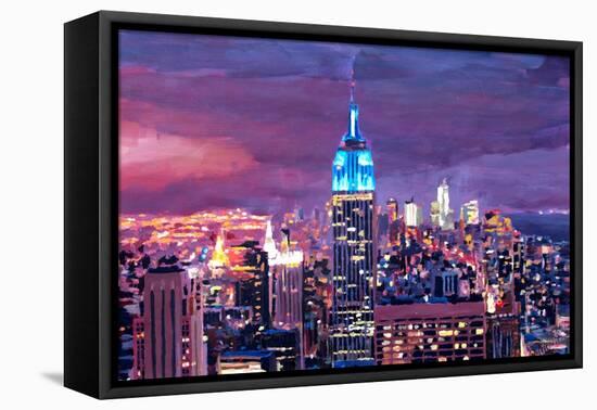 Empire State Building Feeling Like A Blue Giant-Markus Bleichner-Framed Stretched Canvas