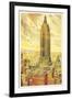 Empire State Building, Flaming Sky, New York City-null-Framed Art Print